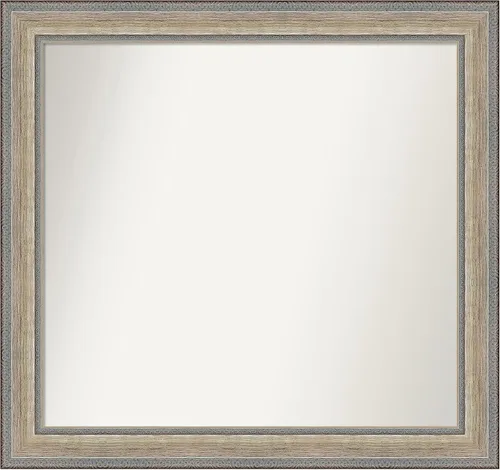 Vista 37 de Amanti Art Espejo de baño plateado para sobre el fregadero, 28 x 37 pulgadas, elegante espejo rectangular de peltre cepillado, marco de madera