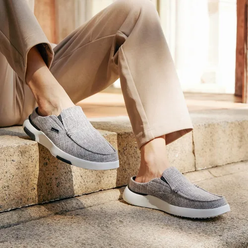 Vista 8 de OrthoComfoot Mocasines cómodos para hombre y sin cordones para fascitis plantar, zapatos para caminar en barco para aliviar el dolor de pies