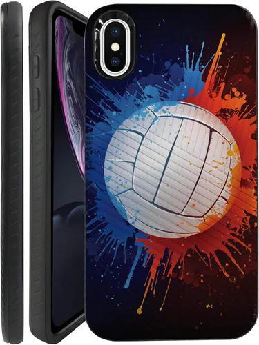 Vista 9 de CasesOnDeck Funda para Apple iPhone XR (2018) / 10 R de 6.1 pulgadas, protección contra caídas híbrida de doble capa (béisbol)