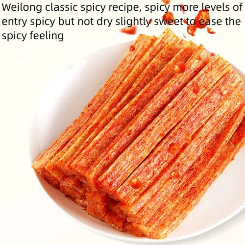 Vista 2 de Weilong Latiao - Gluten picante, tradicional chino picante, paquete de 2 unidades, 3.60 oz