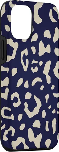 Vista 3 de Funda con estampado de leopardo azul marino beige para iPhone 15