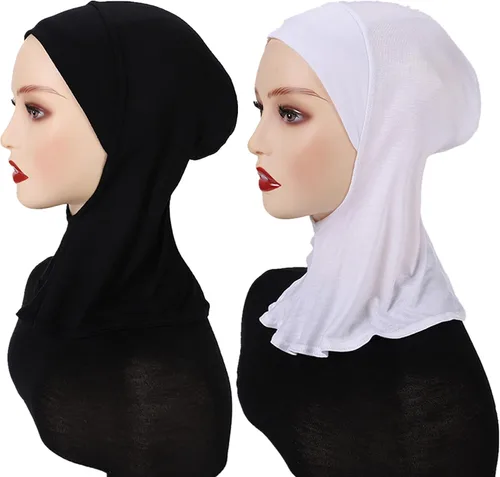 Vista 2 de 2 piezas de algodón modal Hijab Cap Underscarf para musulmán islámico verano sombrero elástico