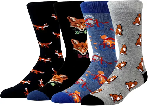 Vista 9 de AFADER Calcetines divertidos y acogedores de algodón para hombre, calcetines de vestir novedosos y locos, talla 7-12 Af-16