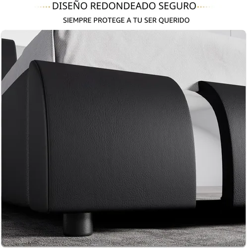 Vista 6 de SHA CERLIN Marco de Cama Queen Moderno de Cuero Sintético con Cabecera Ajustable y Detalles de Hierro, Cama Plataforma Tapizada de Lujo con Soporte