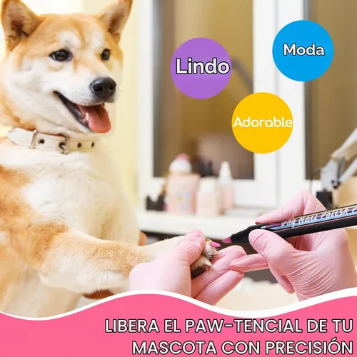 Vista 4 de OLINGYOU Esmalte de Uñas para Perro, Esmalte de Uñas para Perro con Lápiz de Secado Rápido-6 Colores, Juego de Esmaltes de Uñas para Mascotas