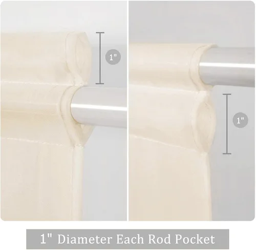 Vista 48 de MIULEE Cortinas Transparentes Laterales para Puerta Francesa con Filtrado de Luz, Tratamiento de Ventana, 2 Paneles de 25 x 40 Pulgadas con Beige