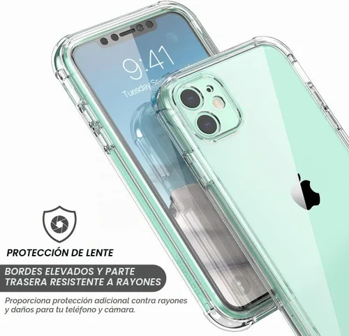 Vista 4 de SURITCH Funda transparente para iPhone 11 (solo 6.1 pulgadas), [protector de pantalla integrado] Funda protectora de cuerpo completo a prueba