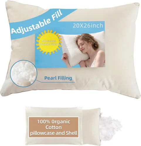 Vista 8 de Almohada orgánica con funda de almohada de dibujos animados - 16x22 Almohada para niños con funda de 100% algodón orgánico, almohada juvenil