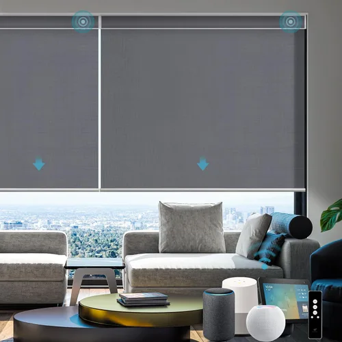Vista 24 de SmartWings Persianas Enrollables Inteligentes Motorizadas con Filtro de Luz, Persianas Eléctricas con Control Remoto para Ventanas Compatibles