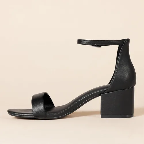 Vista 4 de Tienda Essentials Sandalias de tacón con dos correas para mujer