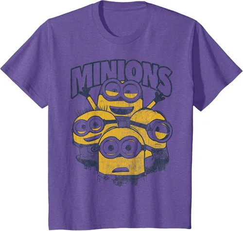 Vista 14 de Despicable Me Minions Vintage Group Graphic Camiseta Gris Oscuro