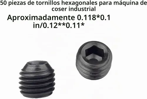 Vista 3 de Destornillador hexagonal de 0.059 in y 50 tornillos de abrazadera de aguja compatibles con máquina de coser industrial Overlock Juki Yamato Pegasus