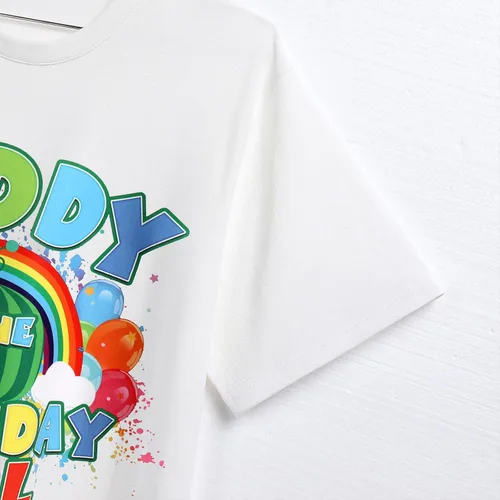 Vista 5 de Traje de cumpleaños familiar a juego para bebé, niñas, papá y mamá, melón, vaca, sandía, mameluco, camiseta para sesión de fotos