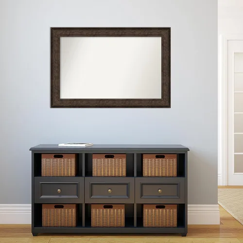 Vista 1066 de Amanti Art Espejo de pared personalizado no biselado (25 x 25 pulgadas), marco de bronce acentuado, varios tamaños personalizados, espejo de baño