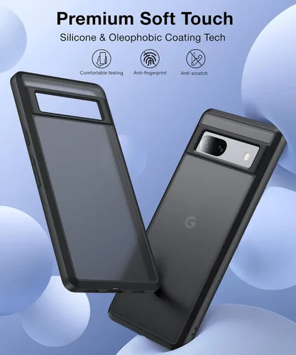 Vista 2 de Serie Soft Touch para Funda Google Pixel 7a, [Antihuellas] [Ajuste Delgado] con Protección Militar Borde de Silicona [A Prueba de Golpes]