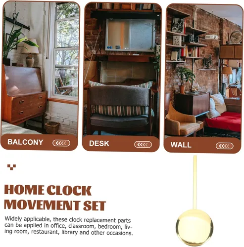 Vista 4 de DOITOOL Reloj de pared de cuarzo, mecanismo de reemplazo de reloj de péndulo, pieza de reloj de pared, reloj de pared dorado, kit de moda antigua