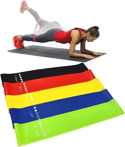 Vista 9 de Bandas de resistencia para fitness, juego de 3/5 bandas de ejercicio para mujeres, hombres, piernas, glúteos, brazos, hombros, entrenamiento