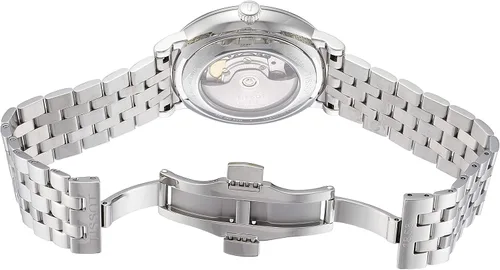 Vista 4 de Tissot Reloj automático Carson para hombre con esfera plateada T122.407.11.031.00, Tono-plateado, Moderno