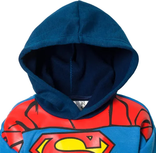 Vista 6 de DC Comics Justice League Superman Batman - Conjunto de sudadera con capucha y pantalones de forro polar para niños pequeños a grandes