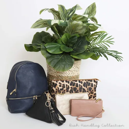 Vista 6 de RIAH FASHION Cartera convertible de cuero vegano para bolso de mano Bolso pequeño para teléfonoranuras para tarjetas y muñeca desmontablebandolera