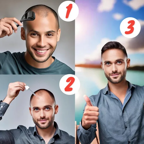 Vista 5 de Paquete de 6 unidades de minoxidil al 5% para hombres para tratamiento de crecimiento del cabello, solución líquida extra fuerte 5% tópica