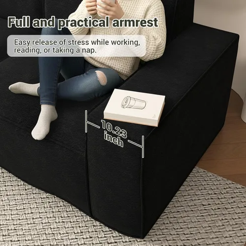 Vista 6 de Cloud - Sofá modular sin hueso, sofá seccional con asiento profundo, sofá en forma de L de 2 plazas para sala de estar, sofás de espuma