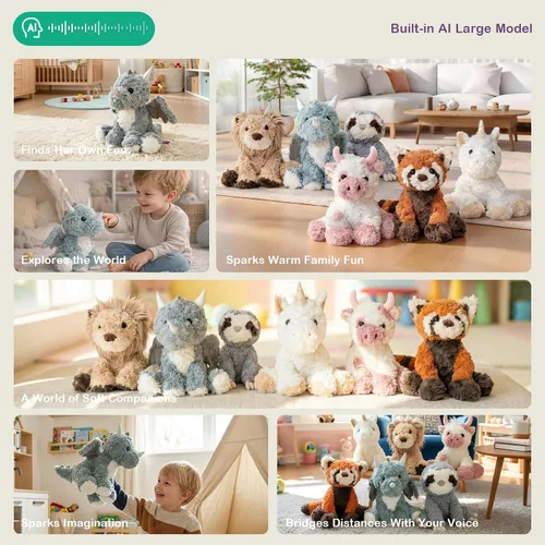 Vista 8 de KOWSI® AI ChatGPT - Peluche interactivo de unicornio parlante, 1.4 libras, calentable para microondas con almohadilla térmica de turmalina lavanda