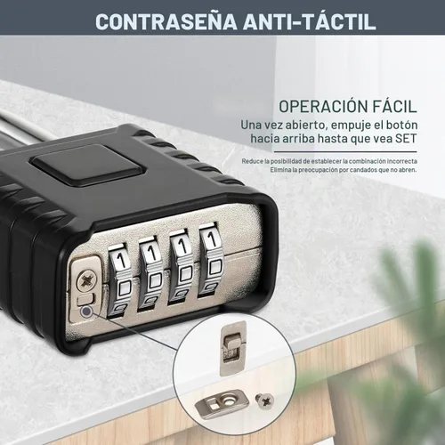 Vista 3 de ZHEGE Cerradura de combinación resistente al aire libre, cerradura