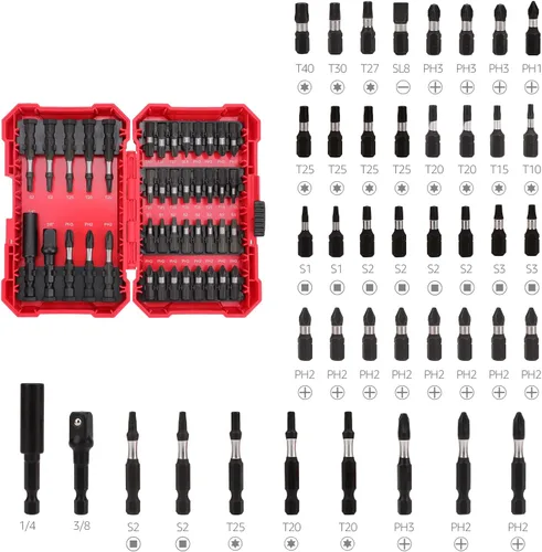 Vista 3 de Amazon Basics Juego de 42 puntas de destornillador de impacto Phillips, ranuradas y torx, talla única