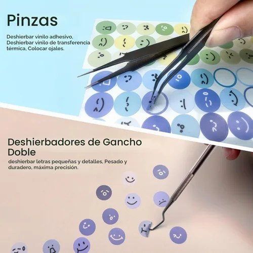 Vista 2 de SHARKOOO 35 PCS Herramientas de Deshierbe para Vinilo, Juego de Herramientas de Manualidades de Precisión para Deshierbar Vinilo, Suministros