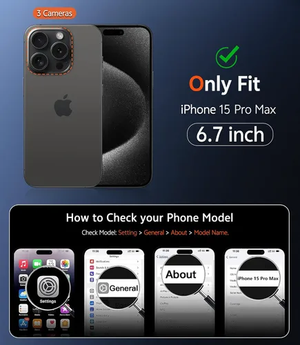 Vista 2 de FNTCASE - Funda para iPhone 15 Pro Max, magnética, transparente, con protector de pantalla, compatible con MagSafe, delgada, antiamarilleamiento