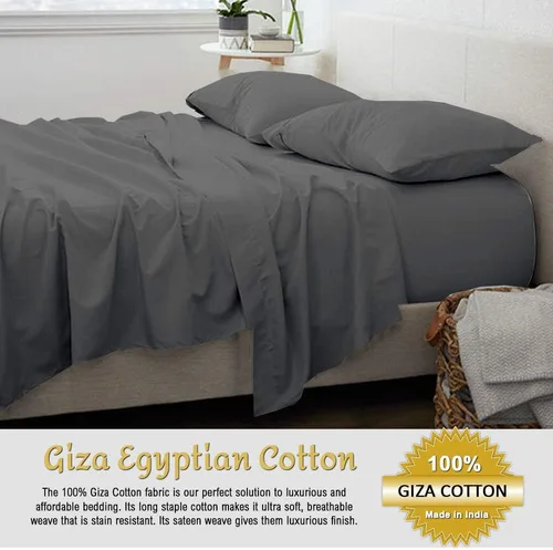 Vista 2 de Giza - Sábanas de algodón divididas para cama king size de Giza, sábanas de algodón divididas, 100% certificado largo de algodón Giza dividido