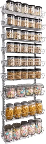 Vista 9 de SWOMMOLY Organizador Estante de Especias de Pared Ajustable, 12 Niveles de Doble Uso (Multiuso) Estante Colgante de Especias para Almacenamiento