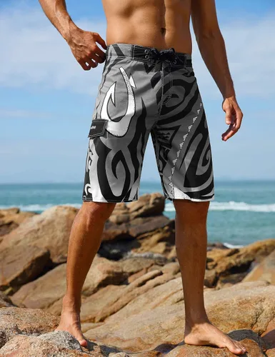 Vista 2 de unitop Bañador para hombre, ropa de playa, secado rápido, estampado hawaiano