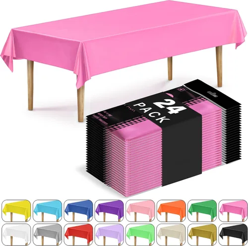 Vista 59 de DecorRack 2 Manteles rectangulares de plástico libres de BPA, 54 x 108 pulgadas, mantel de mesa para comedor, mantel rectangular para fiestas