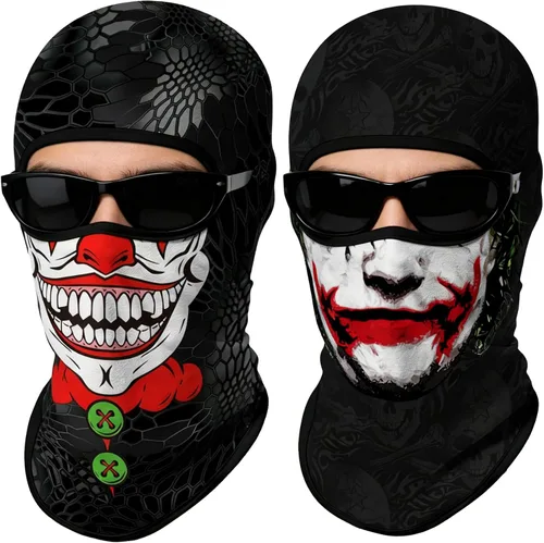 Vista 34 de Pasamontañas 3D, máscara de cara completa, resistente al viento, máscara de esquí con calavera táctica para motocicleta, ciclismo, Halloween 4