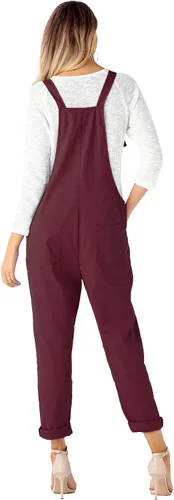 Vista 4 de YOINS - Monos a la moda para mujeres. Mamelucos sueltos de mahón con correas ajustables, cuello cuadrado y pechera para mujer