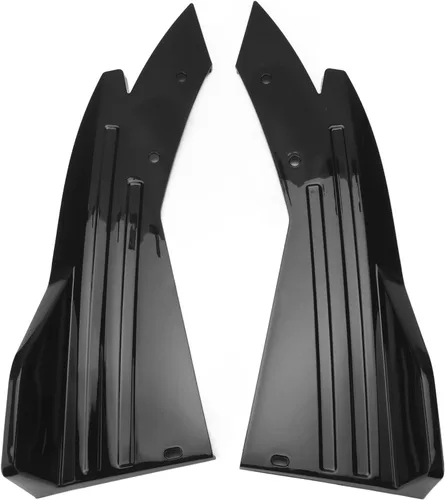 Vista 8 de Fydun 2 unids brillante negro coche parachoques trasero canard labio lateral falda divisor alerón universal