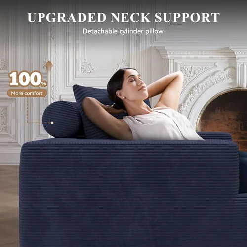 Vista 5 de Sofá modular modular con diván en forma de L, sofá cama moderno seccional Cloud con asiento profundo, sofás de compresión de esponja, no requiere