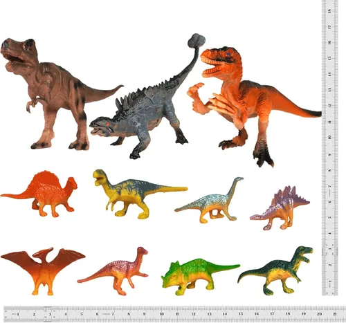 Vista 4 de Decoración de pastel de dinosaurio, plantas de selva, figuras de dinosaurio