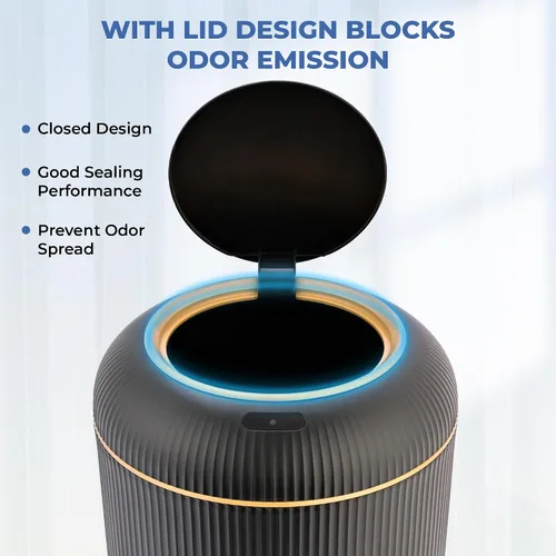 Vista 4 de Pukomc Papelera con sensor inteligente, conveniente e higiénico, fácil de usar, sensor de tecnología, impermeable, papelera de plástico para cocina
