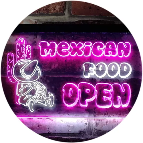 Vista 9 de ADVPRO Letrero de neón LED de doble color, barra de cactus de comida mexicana, azul y rojo, 12 x 8.5 pulgadas st6s32-i0101-br