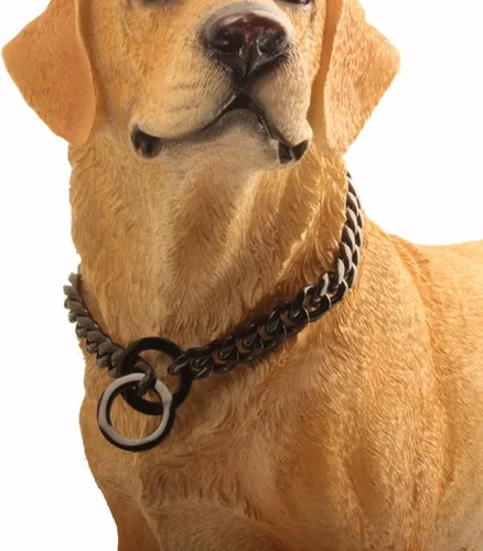 Vista 6 de Collar de Cadena para Perro Negro 11mm/15mm/19mm Collar de Cadena de Eslabones Cubanos para Perros Collar de Cadena de Perro a Prueba de Mordeduras