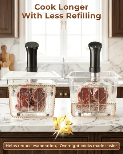 Vista 6 de EVERIE Sous Vide - Contenedor compatible con ANOVA Nano, Contenedor con tapa y estante