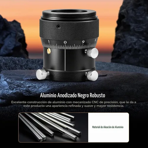 Vista 7 de Astromania Enfoque para telescopio, enfoque helicoidal doble de 1.25" para 1.25" - Orientación fija