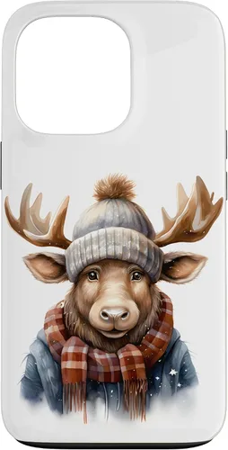 Vista 10 de Cute Moose with Winter Hat & Scarf Case for iPhone 17