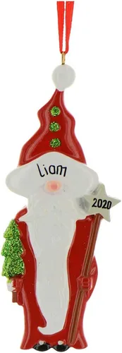 Vista 2 de Adornos de Navidad personalizados de gnomo 2025 – Adornos personalizados para adorno de elfo de Navidad, adorno de gnomo 2025, recuerdo de gnomos