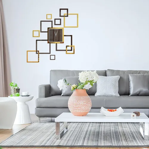 Vista 2 de Reloj de pared 3D DIY para decoración de sala de estar, moderno, silencioso, sin tictac, gran creatividad, sin marco, relojes de pared acrílicos