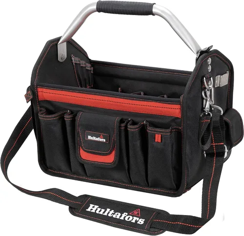 Vista 5 de Hultafors Work Gear HT5587 - Portaherramientas con parte superior abierta, 32 bolsillos, bolsa de herramientas de poliéster balístico resistente