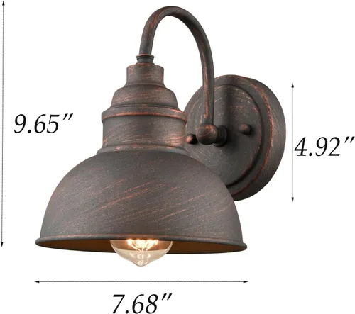 Vista 12 de DIRYZON Apliques de pared rústicos industriales con cuello de cisne para granero